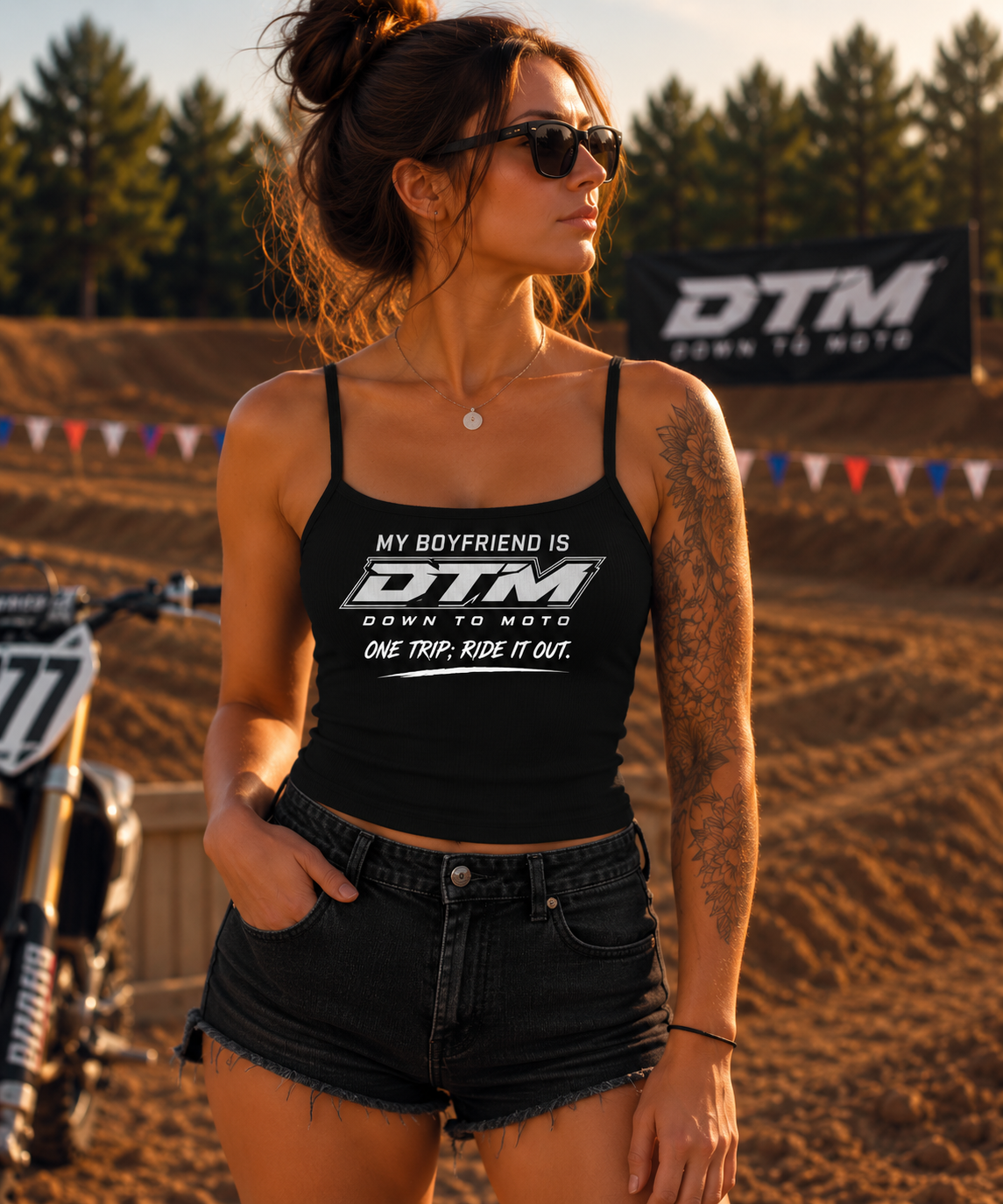 DTM™ Women’s “My Boyfriend Is DTM” Spaghetti Strap Tank